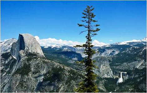 Half Dome and Nevada Falls